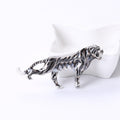 Striped Enamel Tiger Brooch A Long Striped Walking Tiger In Glossy Enamel view 8
