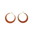 Gold Tone Open Hoop Earrings in White and Teal Jewelry view 5