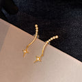 Crystal Arc Starburst Drop Earrings In Two Metal Tones view 6