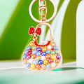 Mixed Bow Pearl Handbag and Jelly Handbag Keychains in Nine Colors view 7