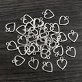 Open Heart Charms in Gold Silver and Mixed Finish Sizes view 3