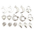Silver Tone Moon Heart and Lock Charms in Seven Designs view 3