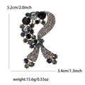 Crystal Bow Brooch With Floral Stones in Two Color Styles view 7