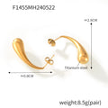 Smooth Teardrop Drop Stud Earrings Gold and Silver view 6