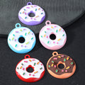Enamel Donut Charm Pendant with Colorful Sprinkles Five Colors view 1