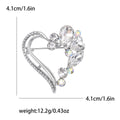 Open Heart Crystal Brooch Red Rose Gold Blue Silver view 9