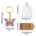 Pink Purple Butterfly Acrylic Keychain Mixed Rings view 2