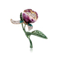 Purple Tulip Crystal Enamel Metal Brooch Pin for Jackets and Lapels view 1