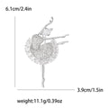 Crystal Tutu Ballerina Brooch in Gold or Silver Tone view 6