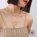 Angel Boy Medallion Double Layer Paperclip Chain Necklace view 3