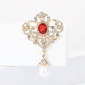 Royal Crystal Drop Brooch Decorative Lapel Pin For Jackets And Scarves view 2