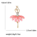 Ballerina Brooch With A Slender Dancer Figure, Crystal Bodice, And Translucent Petal Skirt view 6