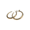 Smooth C Hoop Earrings in Two Tones with Decorative Details view 5