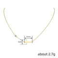 Sideways Cross O-Chain Necklace With Side Bezel CZ Gold Silver view 4