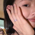 Rose Gold Purple Crystal Marquise Cluster Open Ring view 3