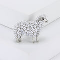 Pearl Fleece Sheep Brooch in Detailed Metal and Crystal Design view 8