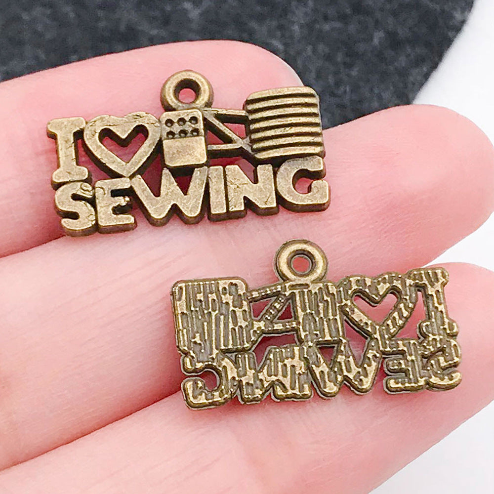 Vintage Zinc Alloy Sewing Machine Charm Pendant for DIY Keychain Bracelet Necklace