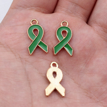 Gold Tone Awareness Ribbon Enamel Charms in Five Colors