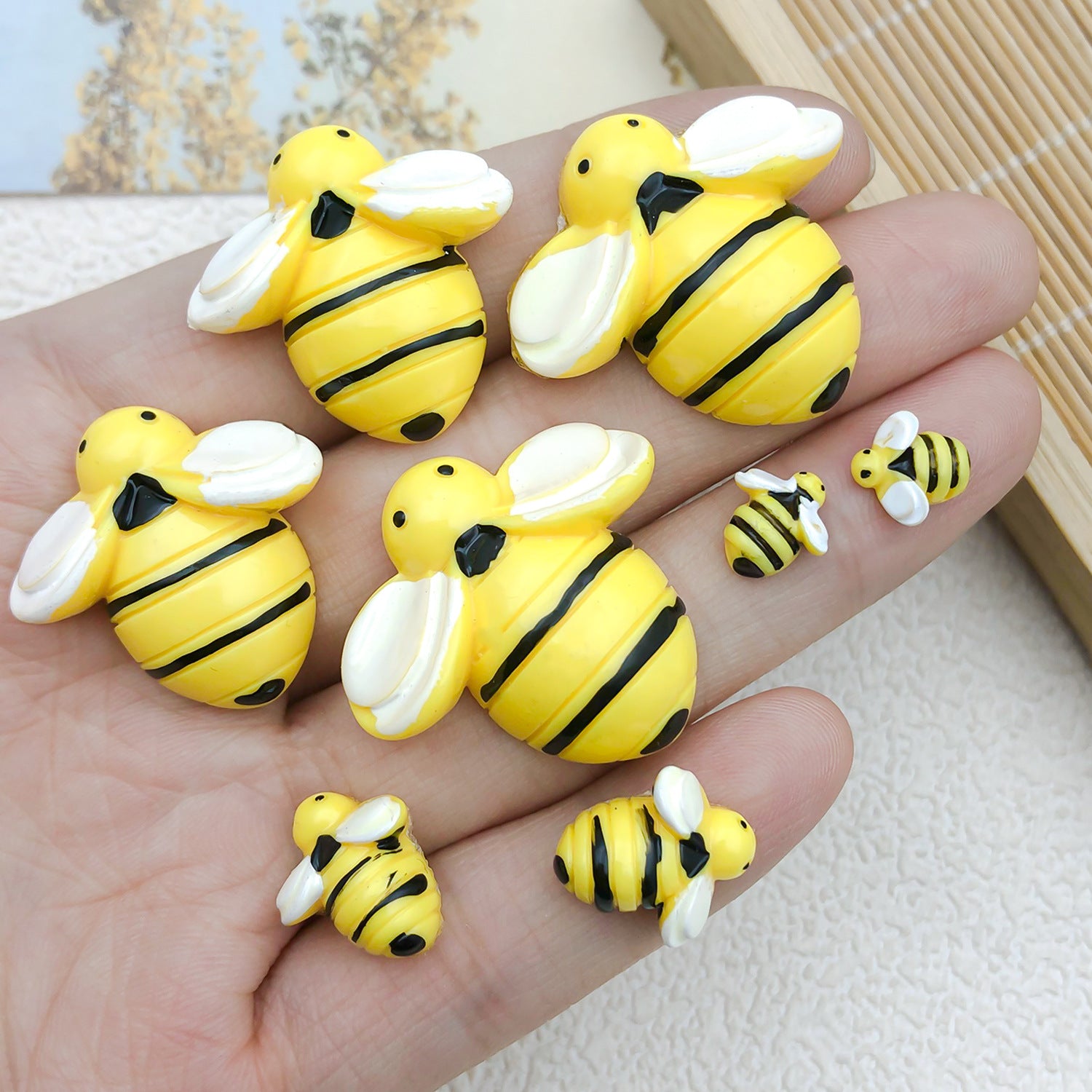 Resin Bee Charm Pendants