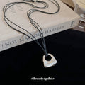 Abstract Horse And Square Pendant Cord Necklaces Statement Jewelry Design view 3