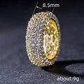 Multi-Row Pave Full Eternity Wide Ring In Three Metal Tones view 4