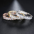 Marquise Crystal Huggie Hoop Earrings in Three Metal Tones view 3