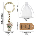 Tulip Bouquet Enamel Key Ring Red Or Pink Flowers Metal Charm view 2