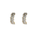 Gold-Tone Baguette Clear Stone Curved Stack Stud Earrings view 5