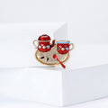 Gold Tone Enamel Tea Set Brooch Teapot Cup Tray Pin view 3