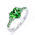 Heart-Shaped Solitaire Pave Ring In Four Stone Colors view 6