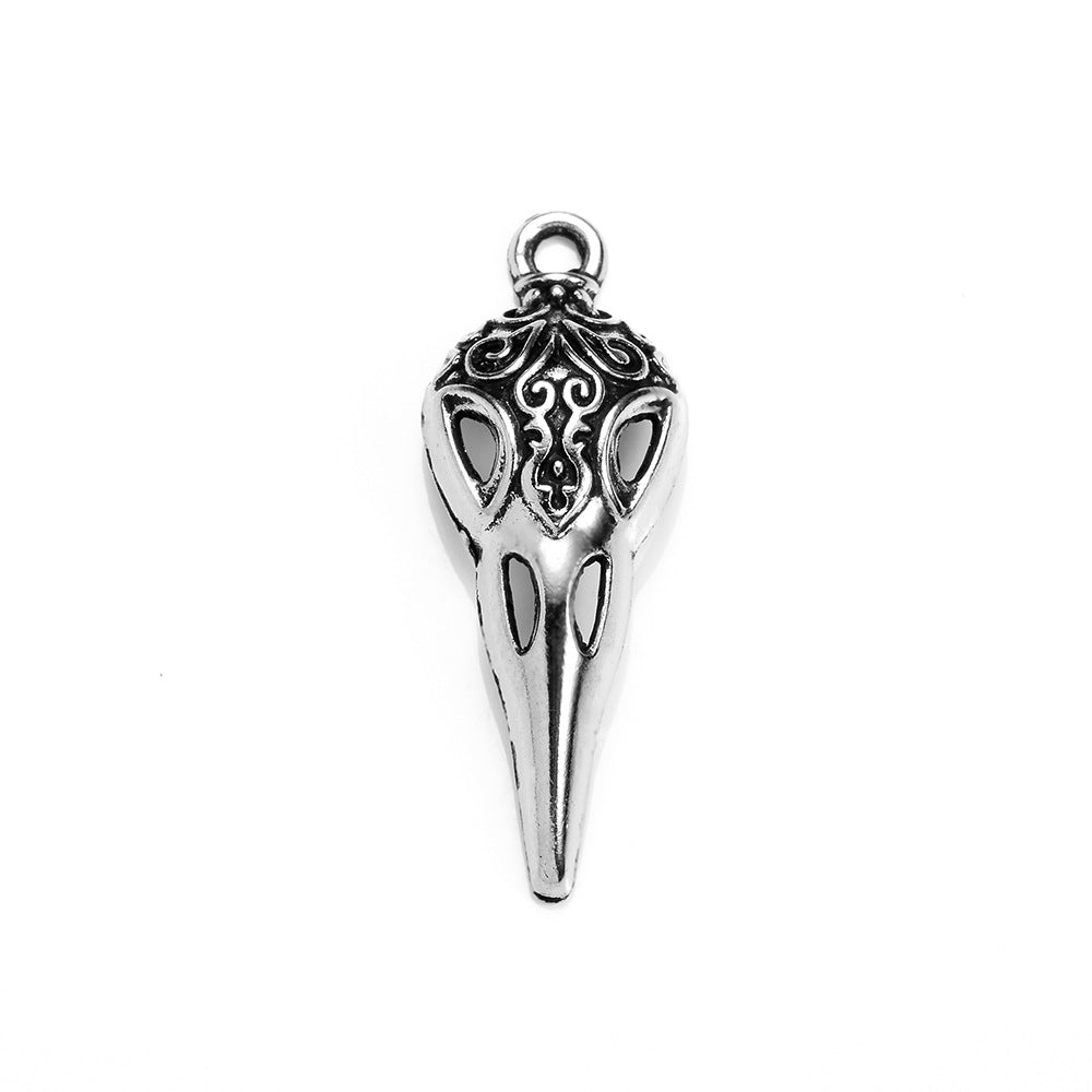 Vintage Hollow Bird Skull Beak Charm Pendant 35x13mm