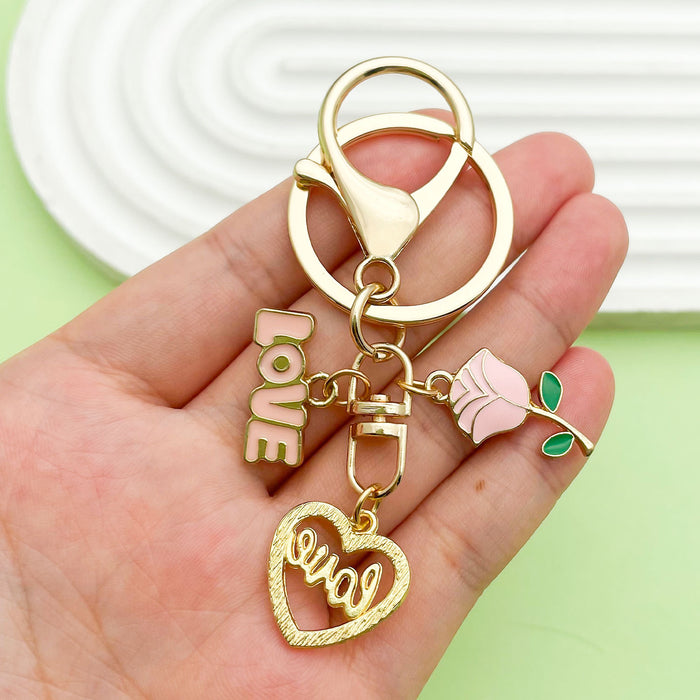 Flower Charm Keychains Featuring Red Balloon Across 35 Pictured Variations