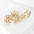 Pearl Rhinestone Daisy Stem Brooch Silver or Gold Tone Pin view 4
