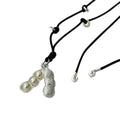 Pearl Pod Pendant Cord Necklace in Gold and Silver Tones view 5