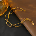 Oval Link Chain Bracelets Titanium Steel Gold Or Silver view 4