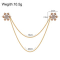 Gold Tone Snowflake Tassel Crystal Four Designs Metal Brooch Pin view 2