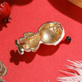White Snowman Brooch With Sprinkle Icing and Red Cherry Top view 3