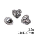 Feathered Wing Heart Large Hole Beads in Two Antique Finishes view 5