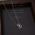 Silver Tone Clear Stone Crescent Star And Spiral Pendant Necklaces view 6