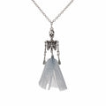 Silver Articulated Skeleton Pendant Necklace Mesh Skirt Style view 6