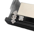 Silver Open Ring With Four Linked Square Clear Stones view 5