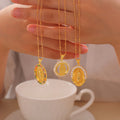 Gold Virgin Mary Zircon Border Pendant Necklace Styles view 1