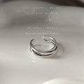 Silver Multi Band Twisted Open Adjustable Ring Band view 6