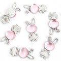 Crystal Bunny Charms in Nine Colors and Two Metal Tones view 7