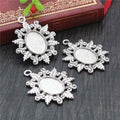 Sunburst Oval Cabochon Pendant Trays in Mixed Finishes view 3