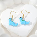3D Enamel Dinosaur Dangle Earrings Gold Hooks 8 Styles view 12