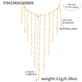 Stainless Steel Fringe Tassel Necklace Pearl Shell Bead Styles view 6