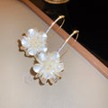 Flower Cluster and Pearl Hook Drop Earrings Fashion Jewelry view 8