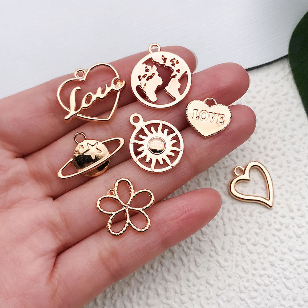 Antique Gold Zinc Alloy Simple Geometric Charm Pendants for DIY Necklace Jewelry Making