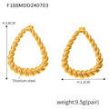 Gold Twisted Rope Triangle Teardrop Hoop Earrings Pair view 6